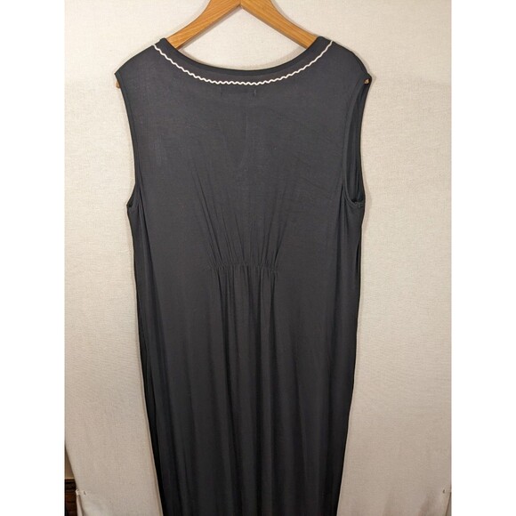 NWT Grace Elements Dress Women's 1X Black Sleeveless Shift Embroidered - Picture 8 of 10